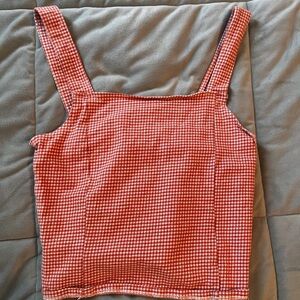 american eagle plaid red tank top